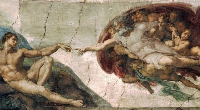 Detalle de La Creación de Adán, Miguel Ángel